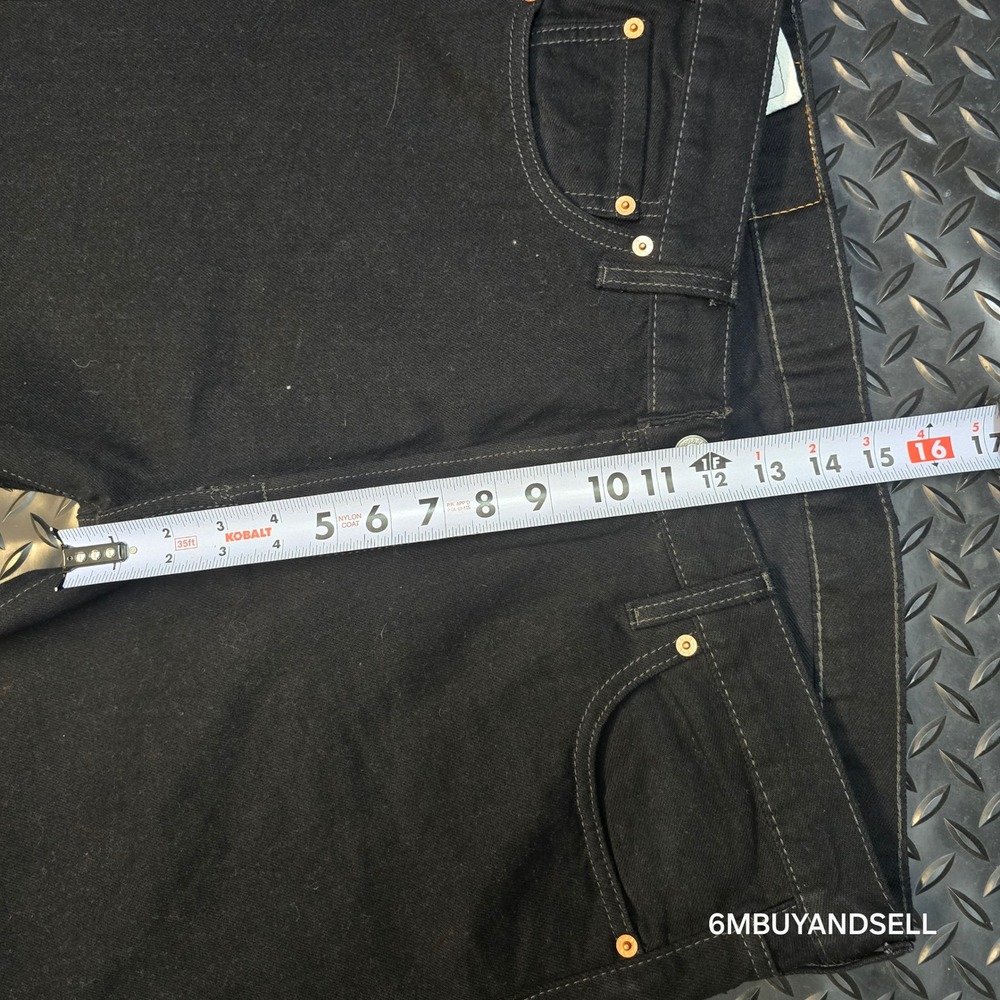 Levis 501 Original Fit Mens Black Straight Leg Button Fly Jeans 36x34 00501-0660 - Picture 14 of 16